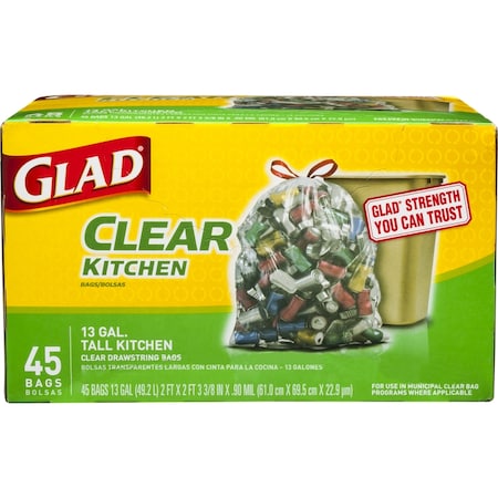 Glad Recycle Waste Bags, 0.9 mm, 45 PK 78543